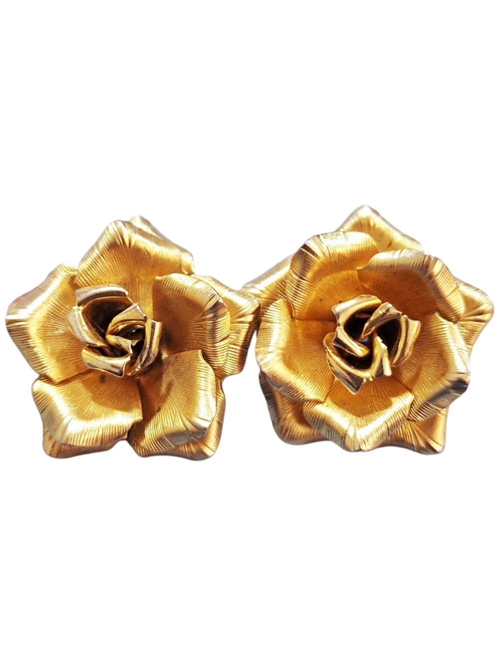 Women's Vintage Gold Rose Earrings
